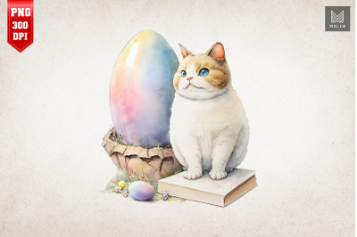 Cute Cat Easter Egg Happy Easter Day