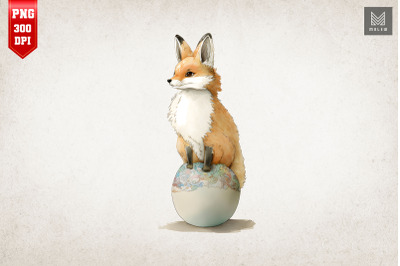 Cute Fox Easter Egg Happy Easter Day