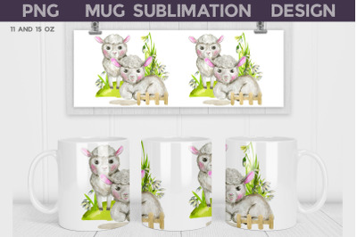 Easter Mug Sublimation | Lamb Mug Wrap | Spring Mug Wrap