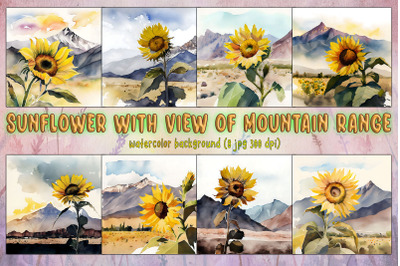 Sunflower With View Of Mountain Range