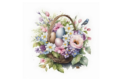 Watercolor Easter Basket