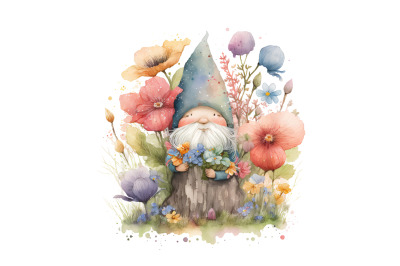 Watercolor Garden Gnome