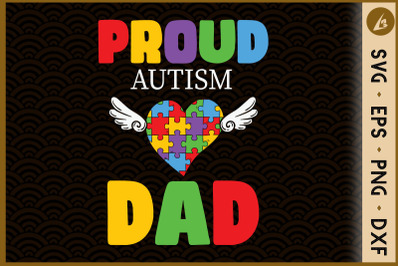 Proud Autism Dad Autiwsm Heart Puzzle