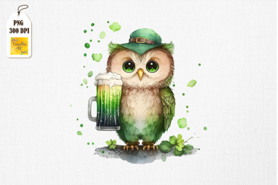 Cute Owl Loves Beer St Patrick&#039;s Day 2