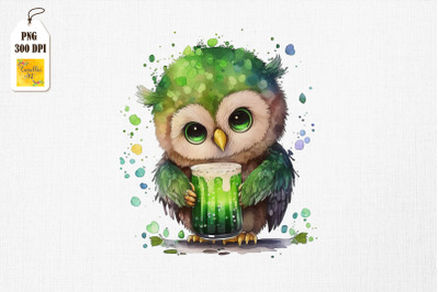 Cute Owl Loves Beer St Patrick&#039;s Day 3