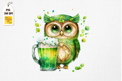 Cute Owl Loves Beer St Patrick&#039;s Day 4