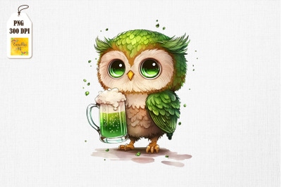 Cute Owl Loves Beer St Patrick&#039;s Day 5