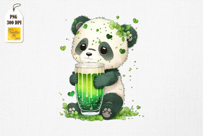 Cute Panda Loves Beer St Patrick&#039;s Day