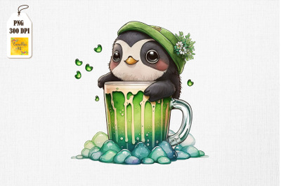 St Patrick&#039;s Day Penguin Loves Beer