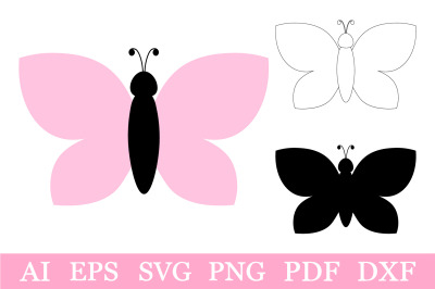 Butterfly SVG. Butterfly coloring. Butterfly silhouette