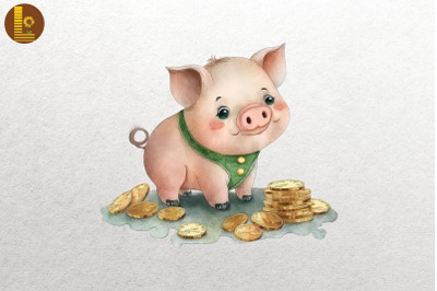 Cute Pig &amp;amp; Coins St Patrick&amp;&23;039;s Day