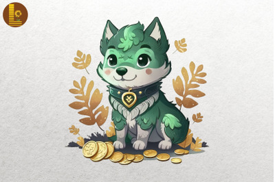 Cute Wolf &amp;amp; Coins St Patrick&amp;&23;039;s Day 2