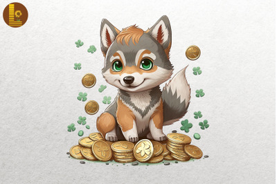 Cute Wolf &amp;amp; Coins St Patrick&amp;&23;039;s Day 3