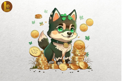 Cute Wolf &amp;amp; Coins St Patrick&amp;&23;039;s Day 4