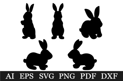 Bunny silhouette. Bunny SVG. Easter Bunny sublimation