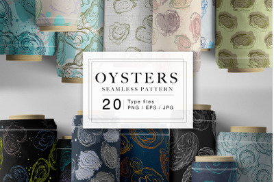 Oysters Seamless Patterns