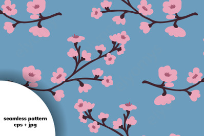Decorative sakura floral pattern