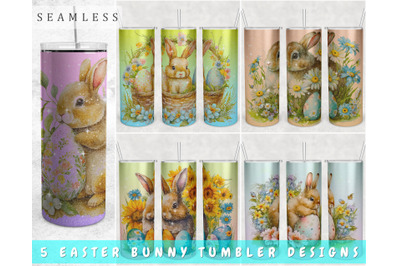 Easter Bunny Tumbler Wraps Bundle, 20 Oz Skinny Tumbler Easter Rabbit