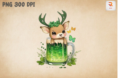 Cute Deer Loves Beer St Patrick&#039;s Day