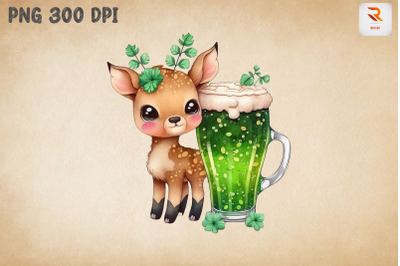 Cute Deer Loves Beer St Patrick&#039;s Day 2