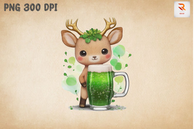 Cute Deer Loves Beer St Patrick&#039;s Day 3