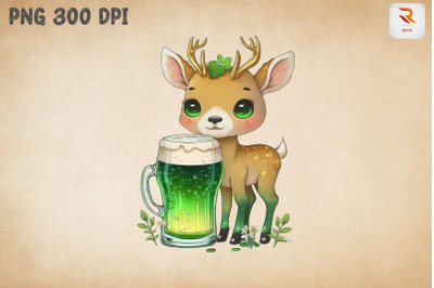 Cute Deer Loves Beer St Patrick&#039;s Day 4