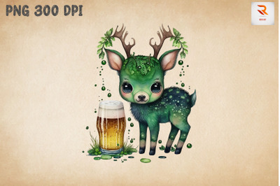 Cute Deer Loves Beer St Patrick&#039;s Day 5