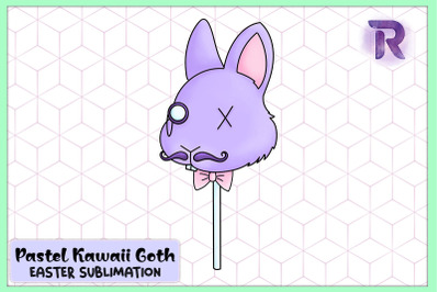 Kawaii Pastel Goth Easter Bunny Lollipop