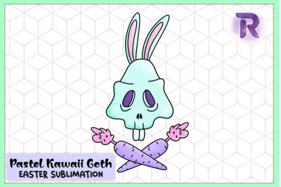 Kawaii Pastel Easter Goth Bunny Carrot