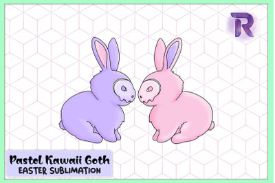 Kawaii Bunny Couple Easter Pastel Goth