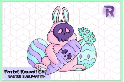 Kawaii Pastel Goth Bunny Carrot Easter