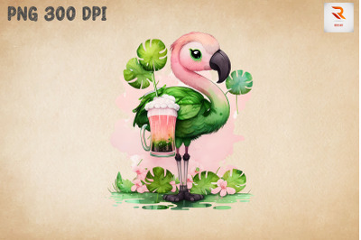 Flamingo Loves Beer St Patrick&#039;s Day 5