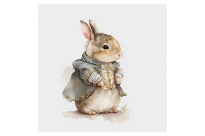 Watercolor Royal Bunny