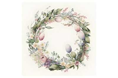 Watercolor Easter Eggs Wreath 2