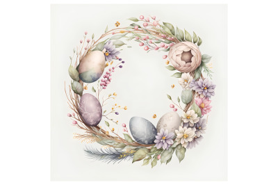 Watercolor Easter Eggs Wreath 3