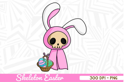 Skeleton Bunny Easter Egg Basket