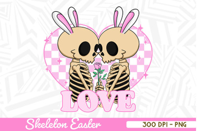 Skeleton Couple Easter Bunny Ears