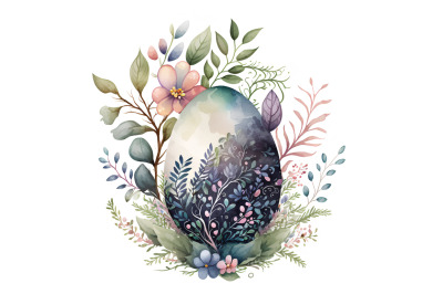 Watercolor Big Easter Egg