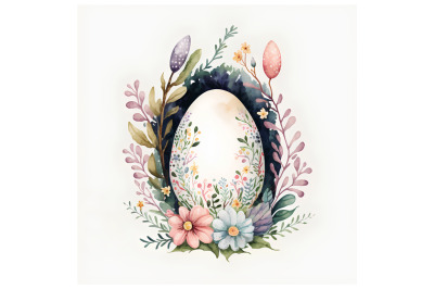 Watercolor Big Easter Egg 2