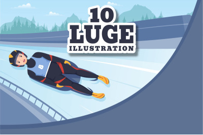 10 Luge Winter Sport Illustration