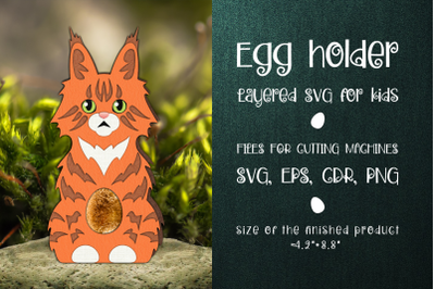 Maine Coon Cat | Easter Egg Holder Template