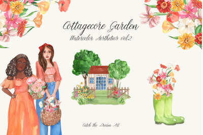 Cottagecore Garden Watercolor Aesthetics vol.2