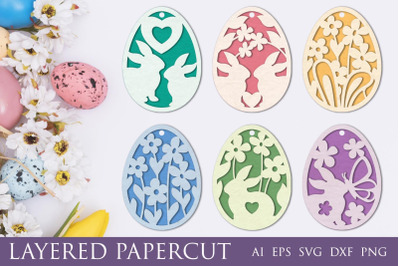 3d easter egg svg, Layered papercut decor