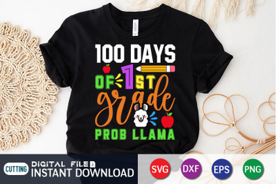 100 Days of 1st Grade Prob Llama SVG