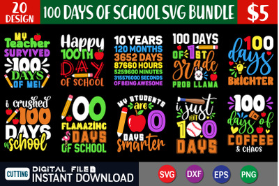 100 Days of School SVG Bundle