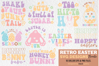 Retro Easter SVG Design Bundle