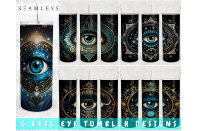 Evil Eye Tumbler Wraps Bundle, 20 Oz Skinny Tumbler Mystical PNG