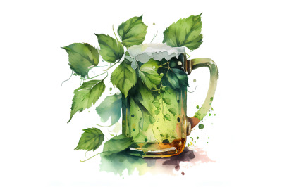 Watercolor St. Patricks Green Drink 2