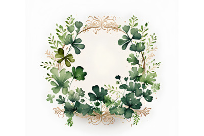 Watercolor St. Patricks Clover Wreath 2