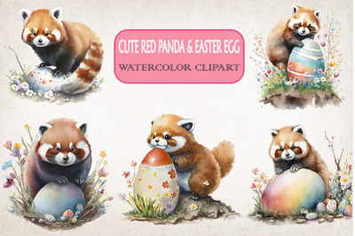 Red Panda &amp; Easter Egg Clipart Bundle